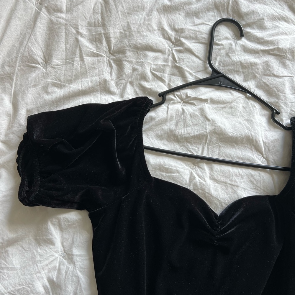 French Connection black velvet dress
